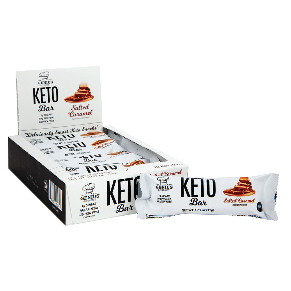 Wholesale Genius Gourmet Protein Bar Salted Caramel 1.09 Oz Bar- Bulk
