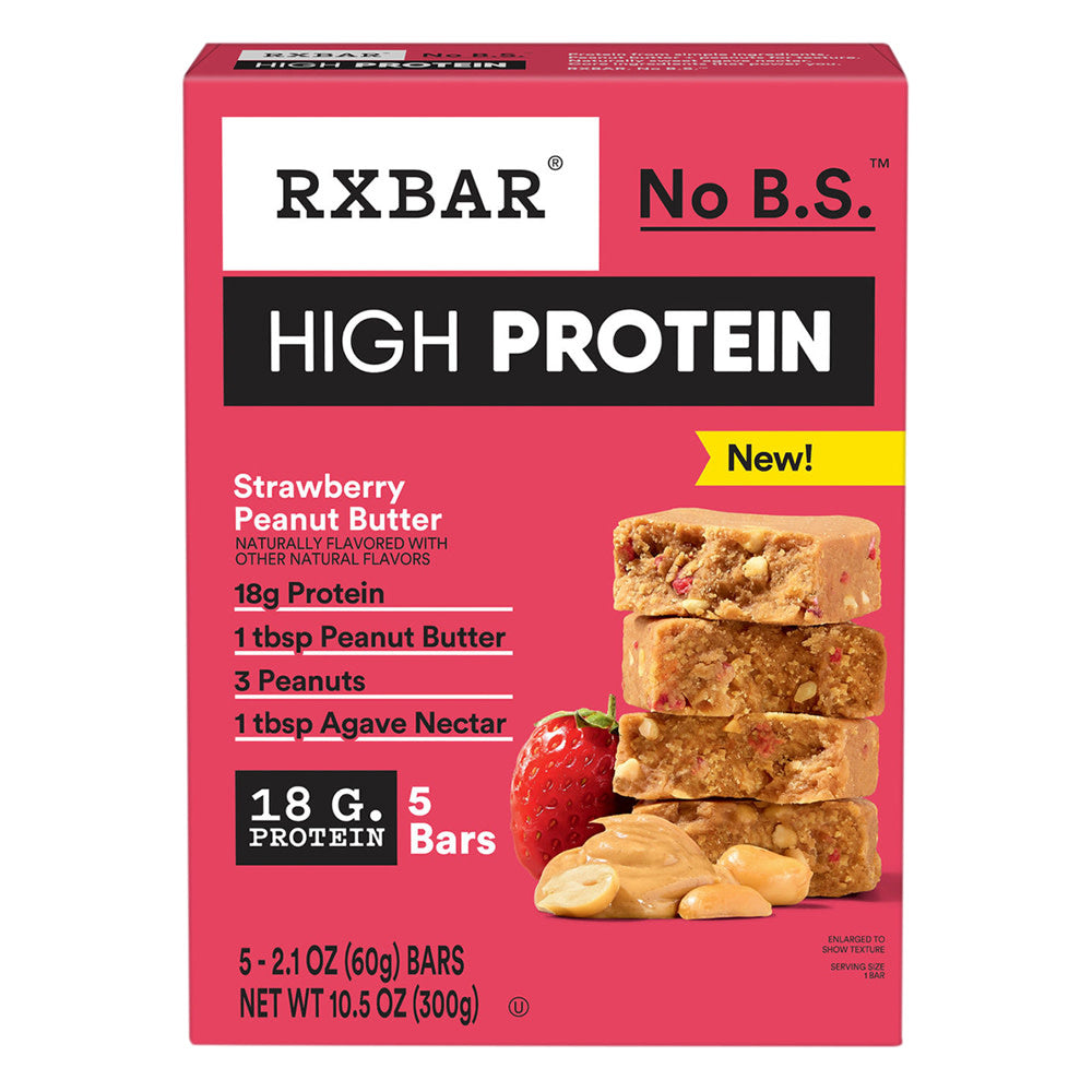 Wholesale Rx Bar - High Protein Peanut Butter Stwbrybar(5Ct) - 10.5Oz- Bulk