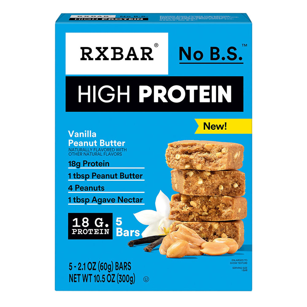 Wholesale Rx Bar - High Protein Peanut Butter Vanilla Bar(5Ct) - 10.5Oz- Bulk