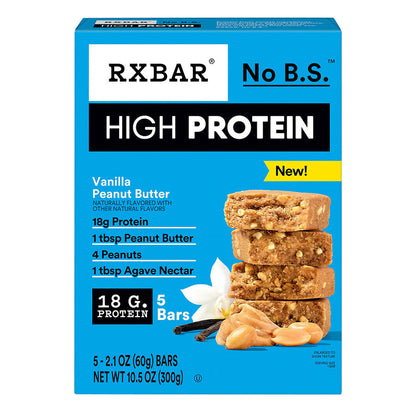 Wholesale Rx Bar - High Protein Peanut Butter Vanilla Bar(5Ct) - 10.5Oz- Bulk