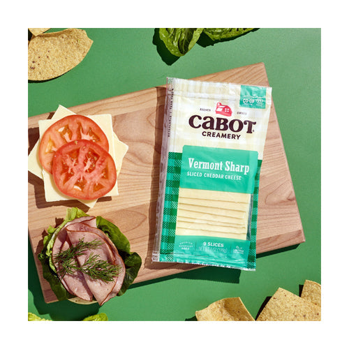 Wholesale Cabot Creamery Sharp White Cheddar Cheese Sliced 2.5lb- Bulk