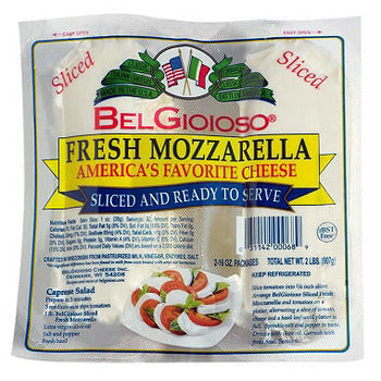 Wholesale Belgioioso Sliced Mozzarella Cheese 2lb- Bulk