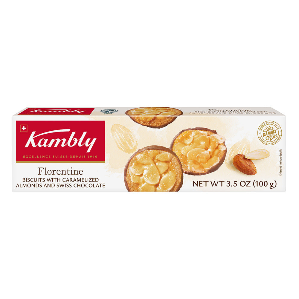 Wholesale Kambly Florentine Biscuits With Caramelized Almonds And Swiss Chocolate 3.5 Oz Box- Bulk