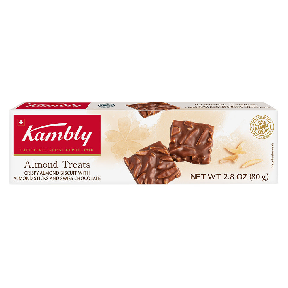 Wholesale Kambly Almond Treats Crispy Almond Biscuit With Almond Sticks And Swiss Chocolate 2.8 Oz Box- Bulk