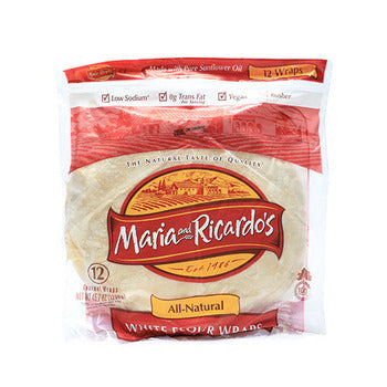 Wholesale Maria & Ricardo's 12" White Tortilla- Bulk