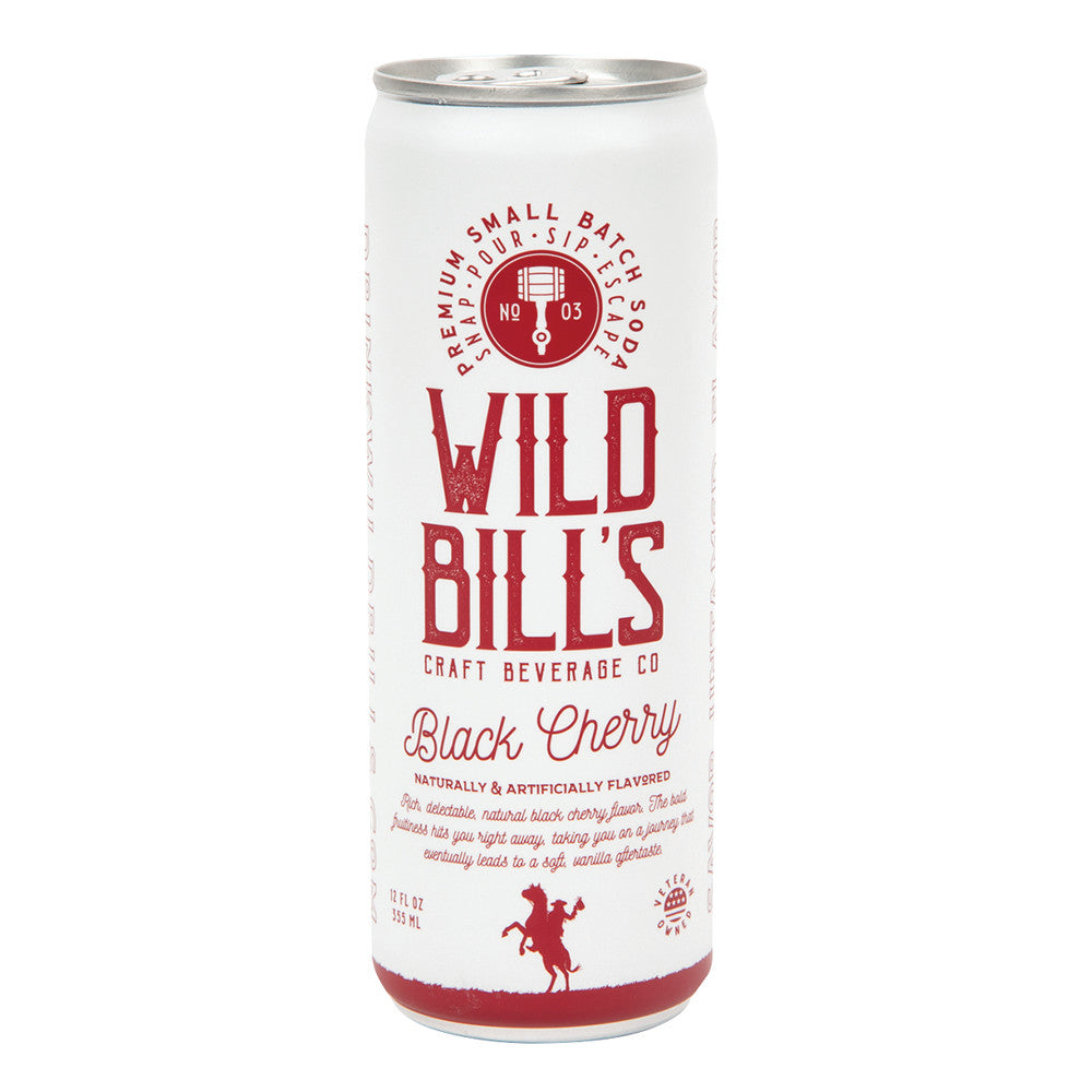 Wholesale Wild Bill’S Soda Black Cherry 12 Oz Can- Bulk