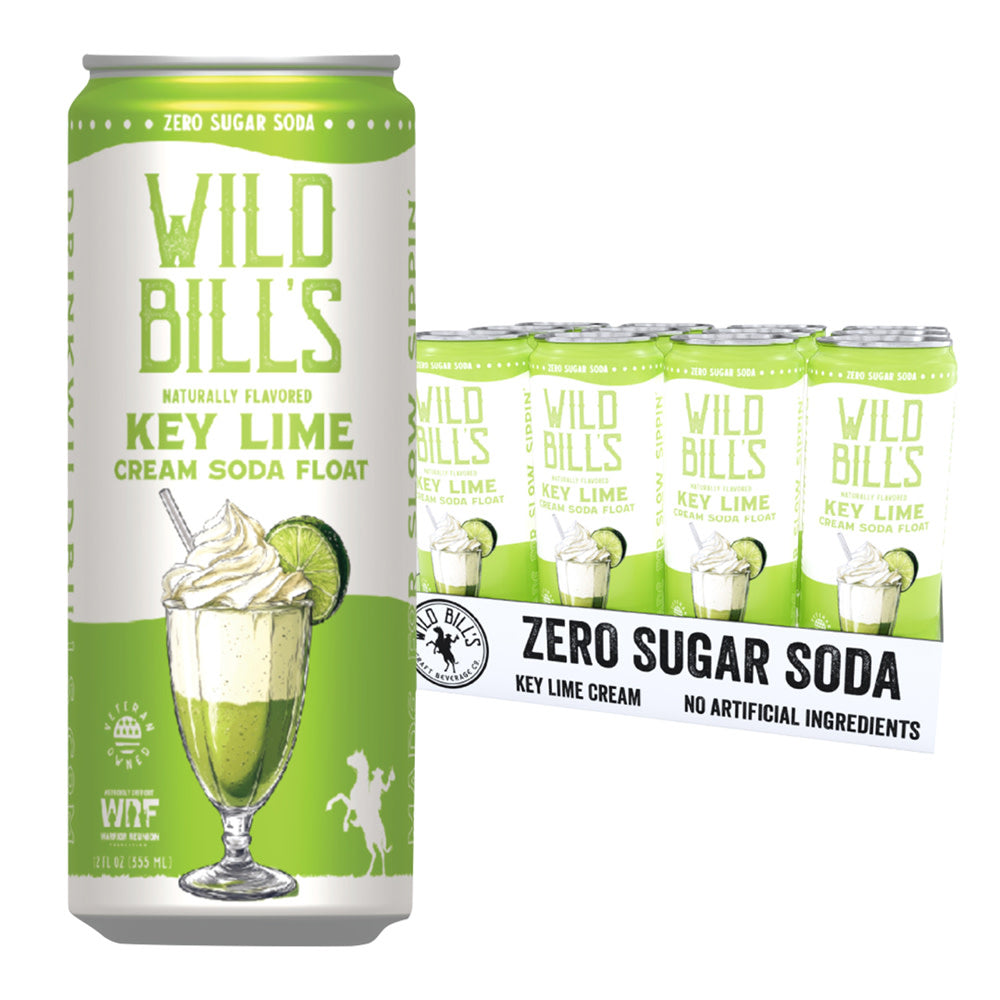 Wholesale Wild Bill'S Zero Sugar Key Lime Cream Soda Float 12 Oz Can- Bulk