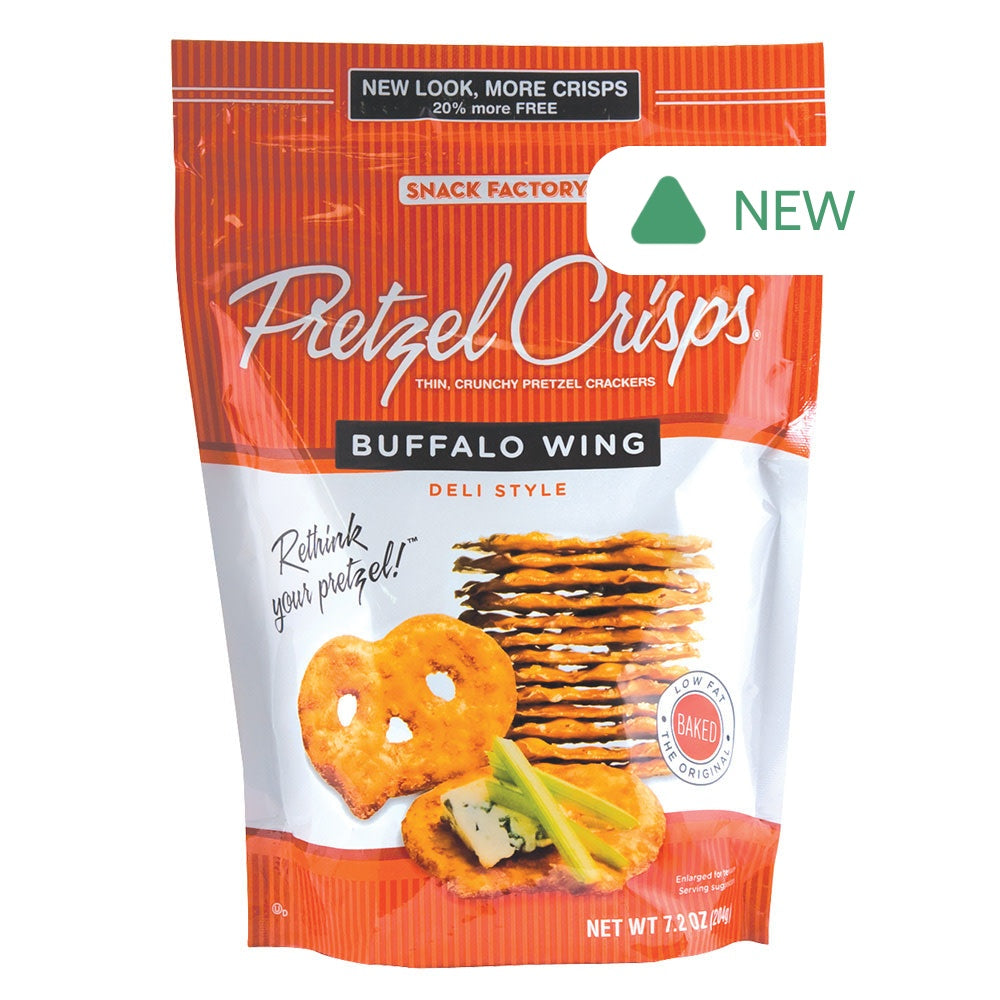 Wholesale Pretzel Crisps Buffalo Wing 7.2 Oz Bag- Bulk