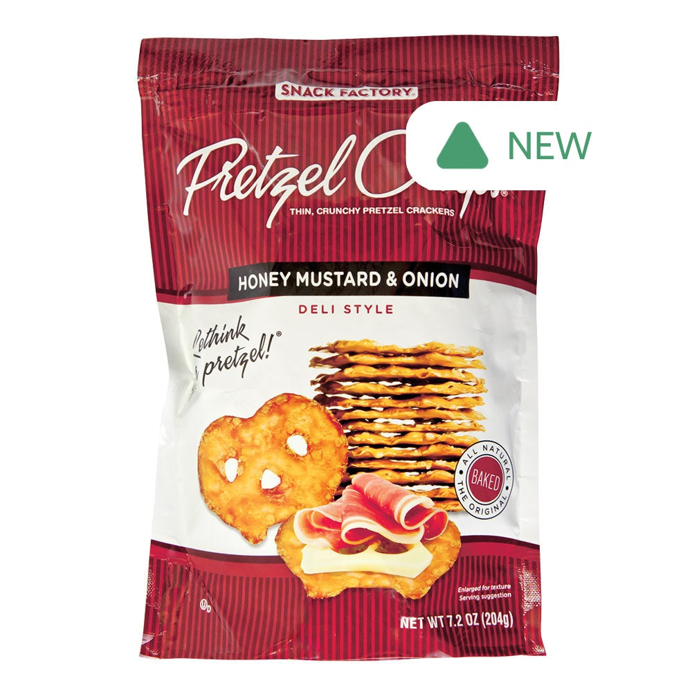 Wholesale Pretzel Crisps Honey Mustard And Onion 7.2 Oz Bag- Bulk