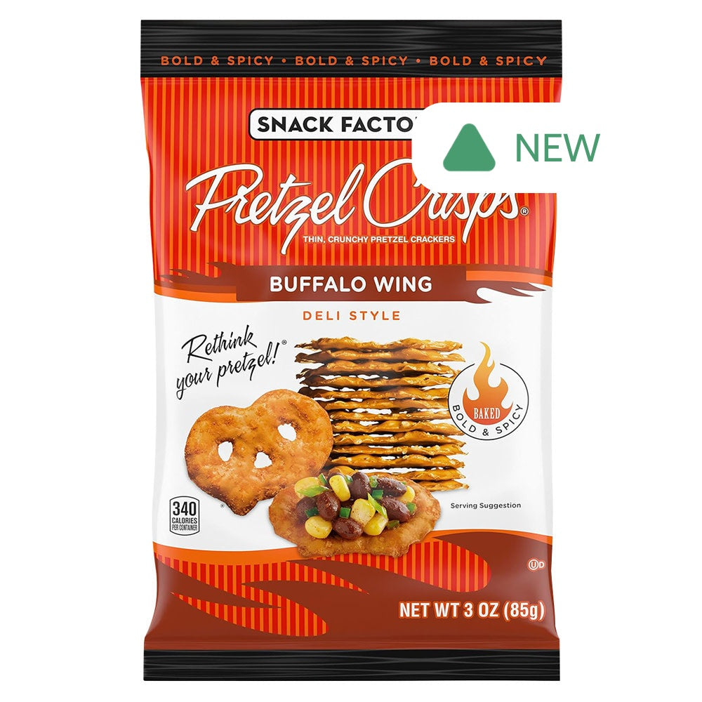 Wholesale Buffalo Wing Pretzel Crisps 3 Oz Bag- Bulk