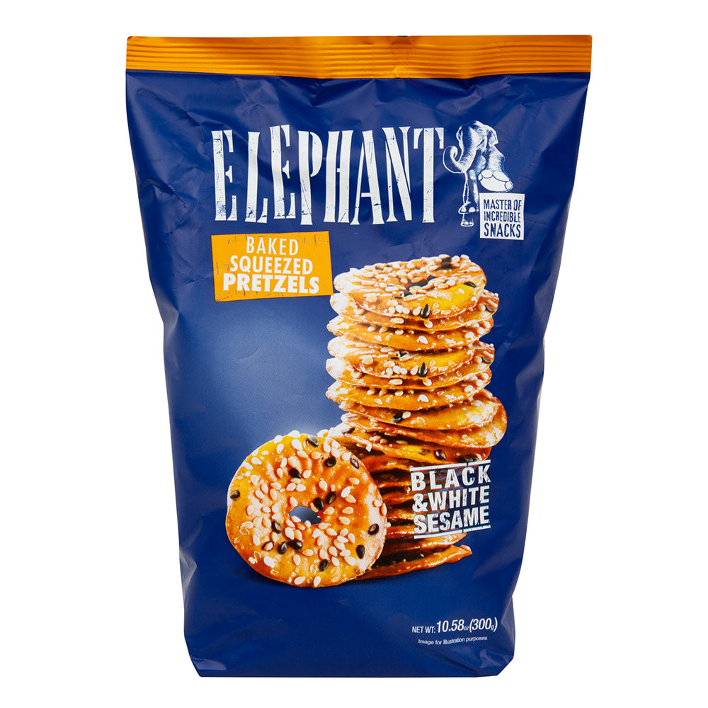 Wholesale Elephant Black & White Sesame Pretzels 10.58 Oz Bag- Bulk