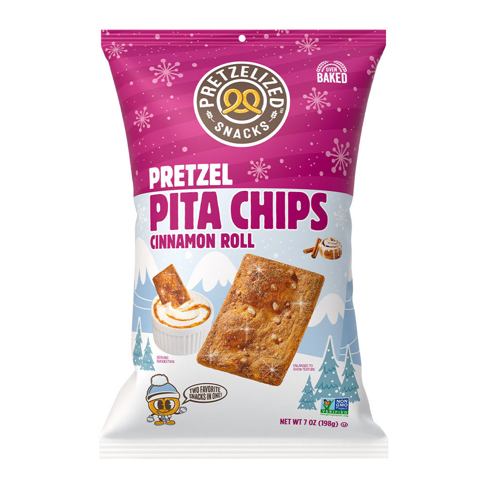 Wholesale Pretzelized Pretzel Pita Chips Cinna Roll 7 Oz Pk 12- Bulk