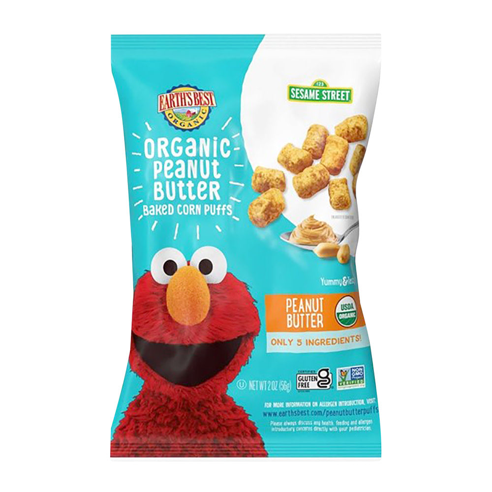 Wholesale Earth'S Best Organic Peanut Butter Baked Corn Puffs 2 Oz Bag- Bulk
