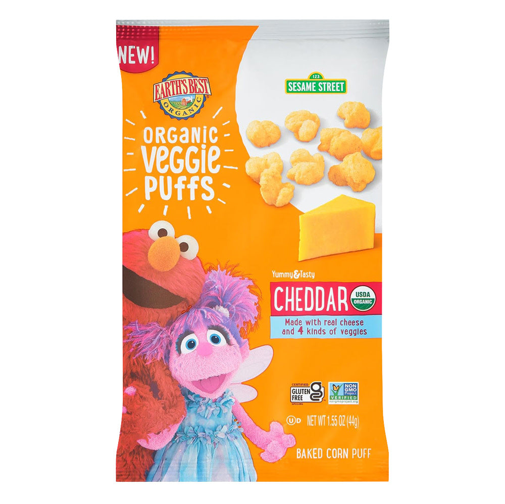 Wholesale Earth'S Best Organic Sesame Street Cheddar Puffs 1.55 Oz Bag- Bulk