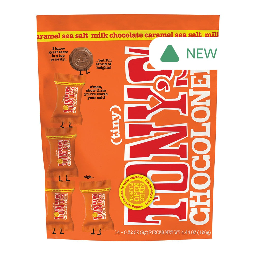 Wholesale Tony'S Chocolonely Tiny Milk Chocolate Caramel Sea Salt 4.44 Oz Pouch- Bulk