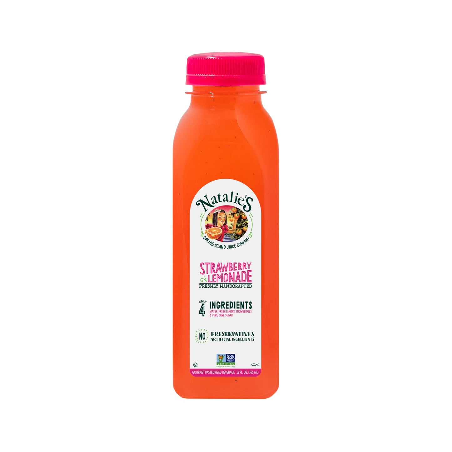 Wholesale Natalie's Orchid Island Lemonade Strawberry 12oz- Bulk