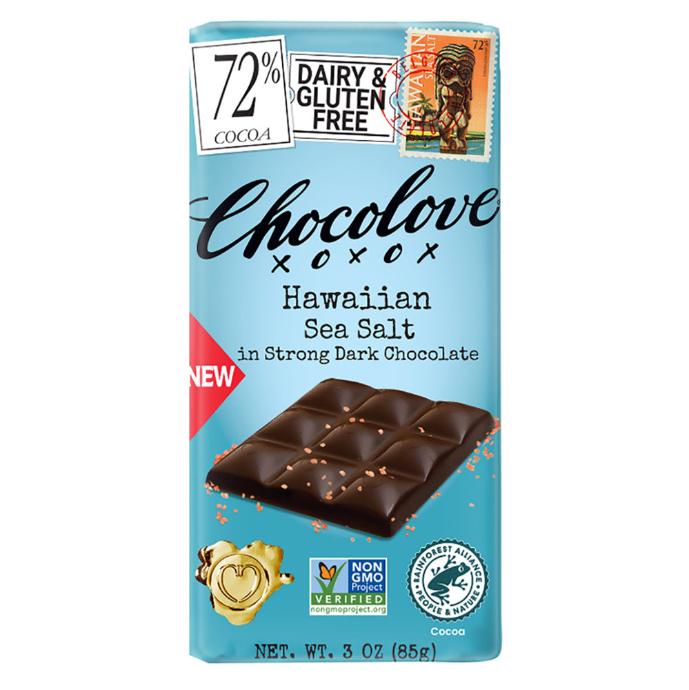 Wholesale Chocolove Dark Chocolate Hawaiian Sea Salt Bar 3.2 Oz- Bulk