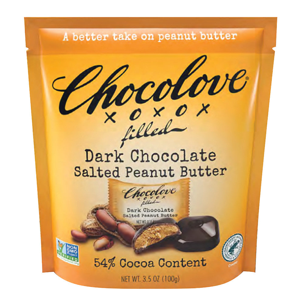 Wholesale Chocolove Dark Chocolate Salted Peanut Butter Bites 3.5 Oz Pouch- Bulk
