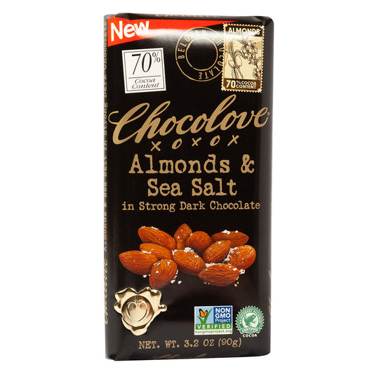 Wholesale Chocolove Strong Dark Chocolate Almonds And Sea Salt 3.2 Oz- Bulk