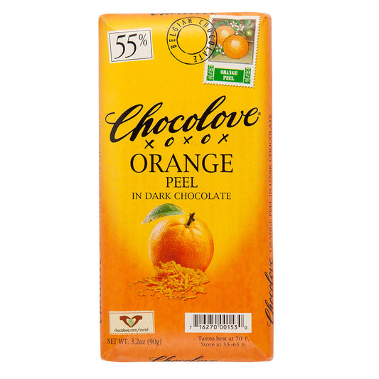Wholesale Chocolove Orange Peel In Dark Chocolate 3.2 Oz Bar- Bulk