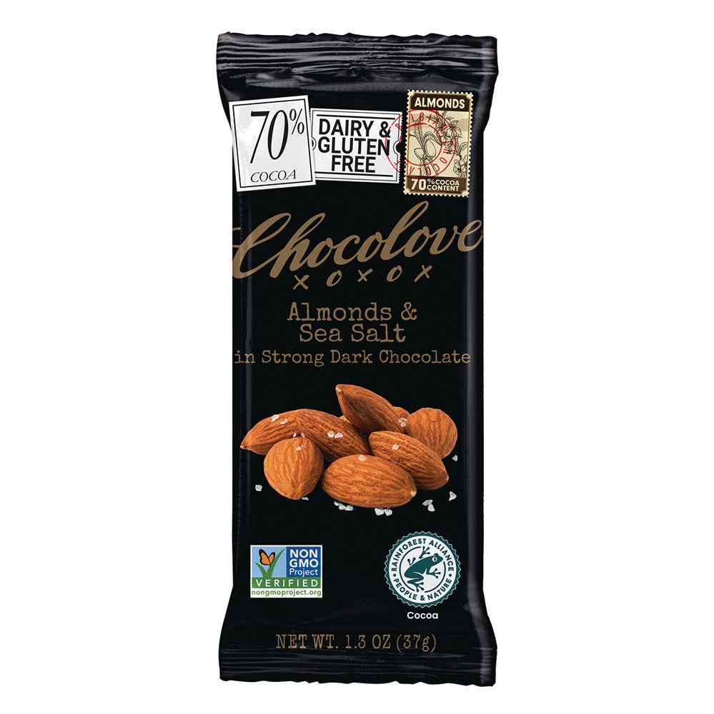 Wholesale Chocolove Almonds & Sea Salt In Strong Dark Chocolate 1.5 Oz Bar- Bulk