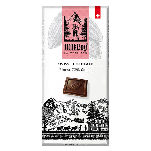 Wholesale Milkboy - Swiss Chocolate Bar Finest 72% - 3Oz- Bulk