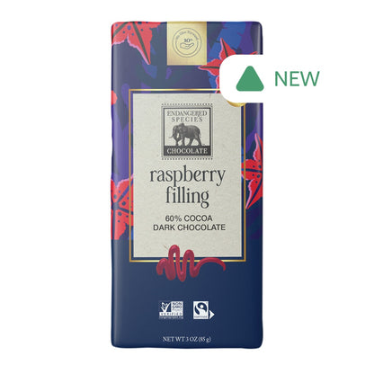 Wholesale Endangered Species Dark Raspberry Filling 3 Oz Bar- Bulk