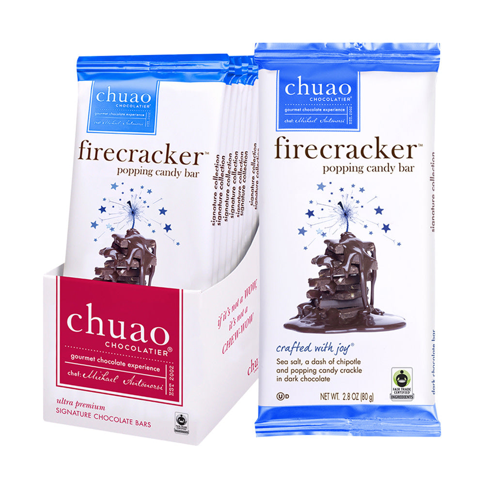Wholesale Chuao Dark Chocolate Firecracker 2.8 Oz Bar- Bulk