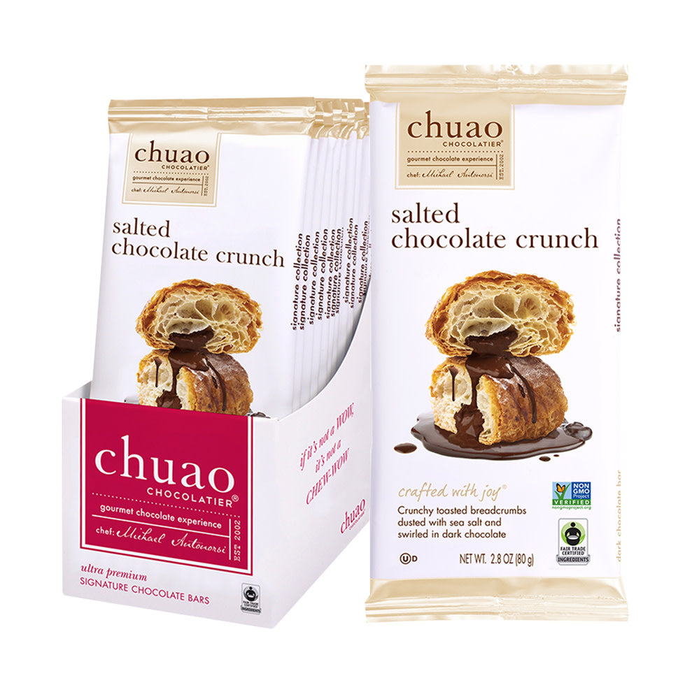 Wholesale Chuao Dark Chocolate Salted Chocolate Crunch 2.8 Oz Bar- Bulk
