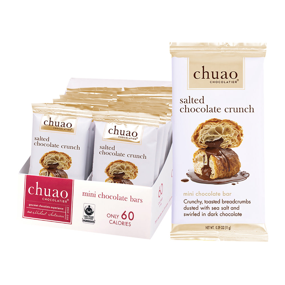 Wholesale Chuao Mini Dark Chocolate Salted Chocolate Crunch 0.39 Oz Bar- Bulk