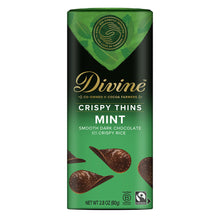 Wholesale Divine Dark Chocolate With Mint Cripsy Thins 2.8 Oz Box- Bulk