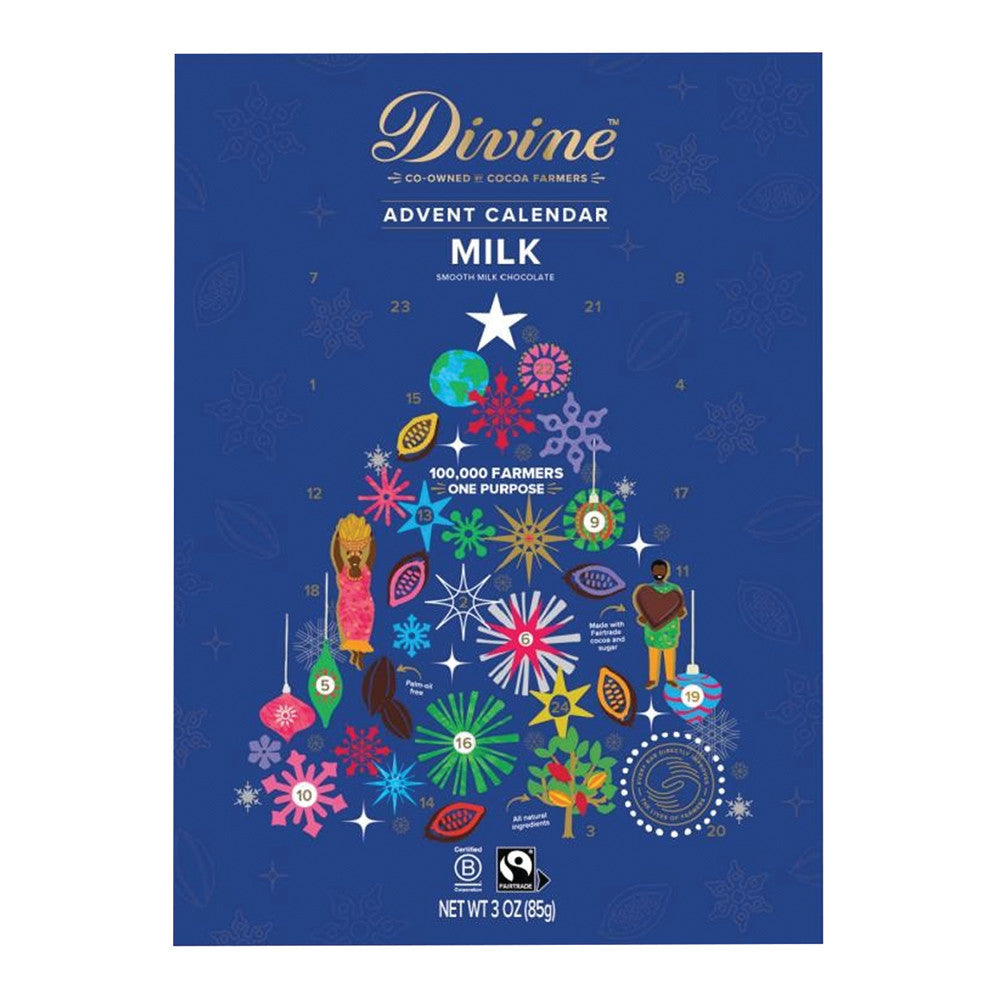 Wholesale Divine Milk Chocolate Advent Calendar 3 Oz Box- Bulk