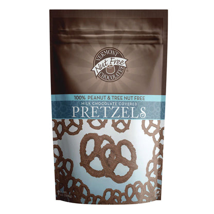 Wholesale Vermont Nut Free Chocolates Milk Chocolate Covered Pretzels 5 Oz Pouch- Bulk