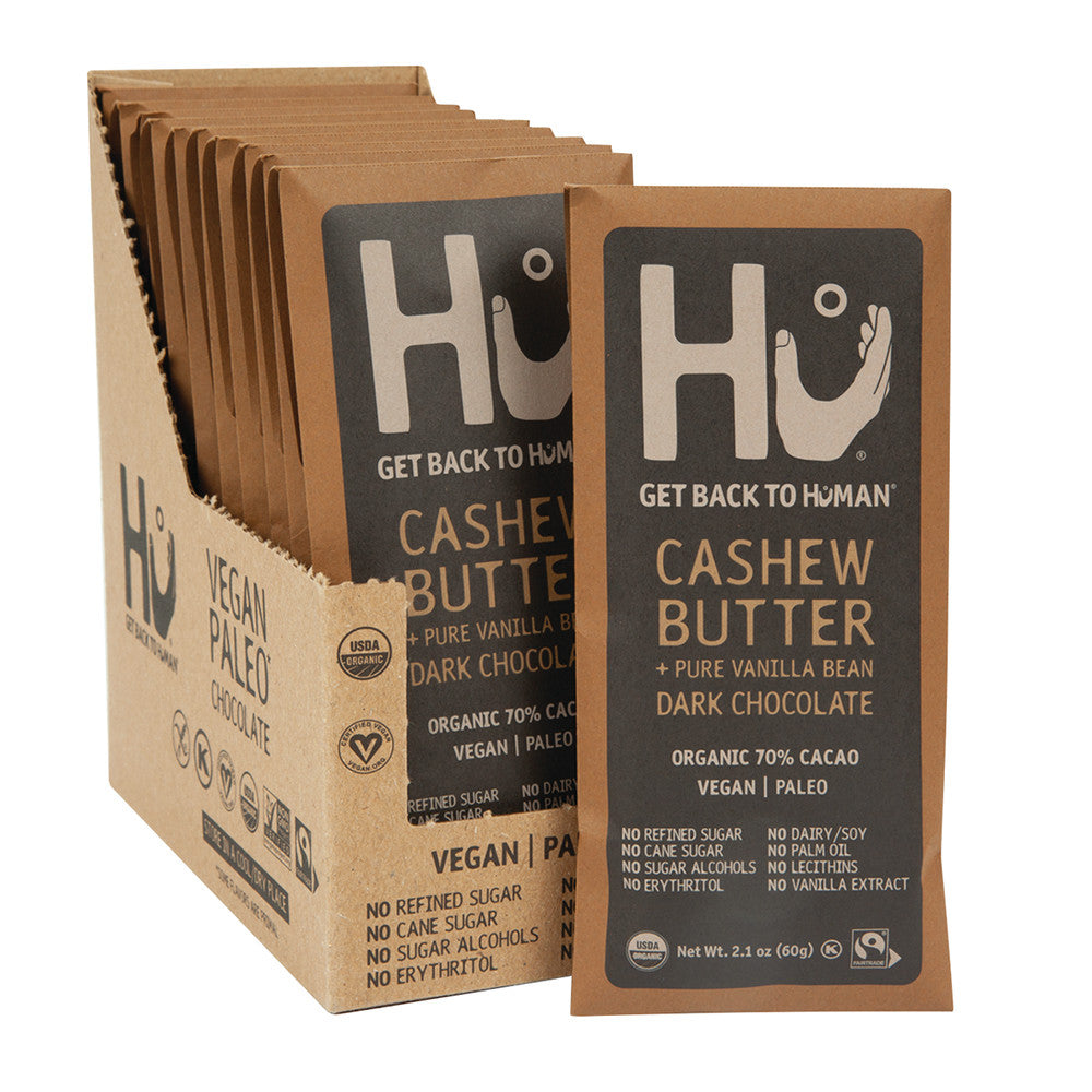 Wholesale Hu Dark Chocolate Cashew Butter & Vanilla Bean 2.1 Oz Bar- Bulk