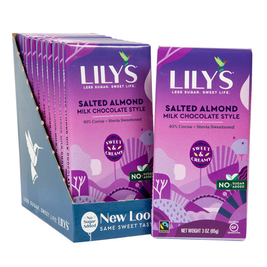 Wholesale Lily'S 40% Milk Chocolate Salted Almond 3 Oz Bar- Bulk