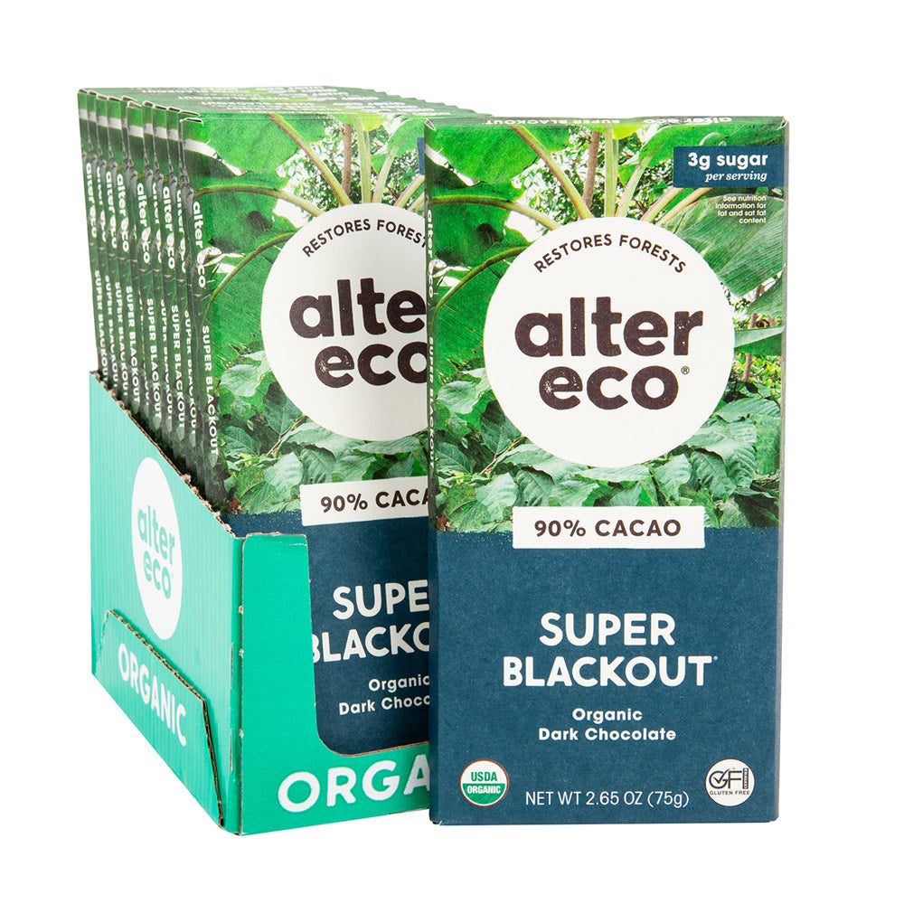 Wholesale Alter Eco Super Blackout 90% Chocolate Bar 2.82 Oz- Bulk
