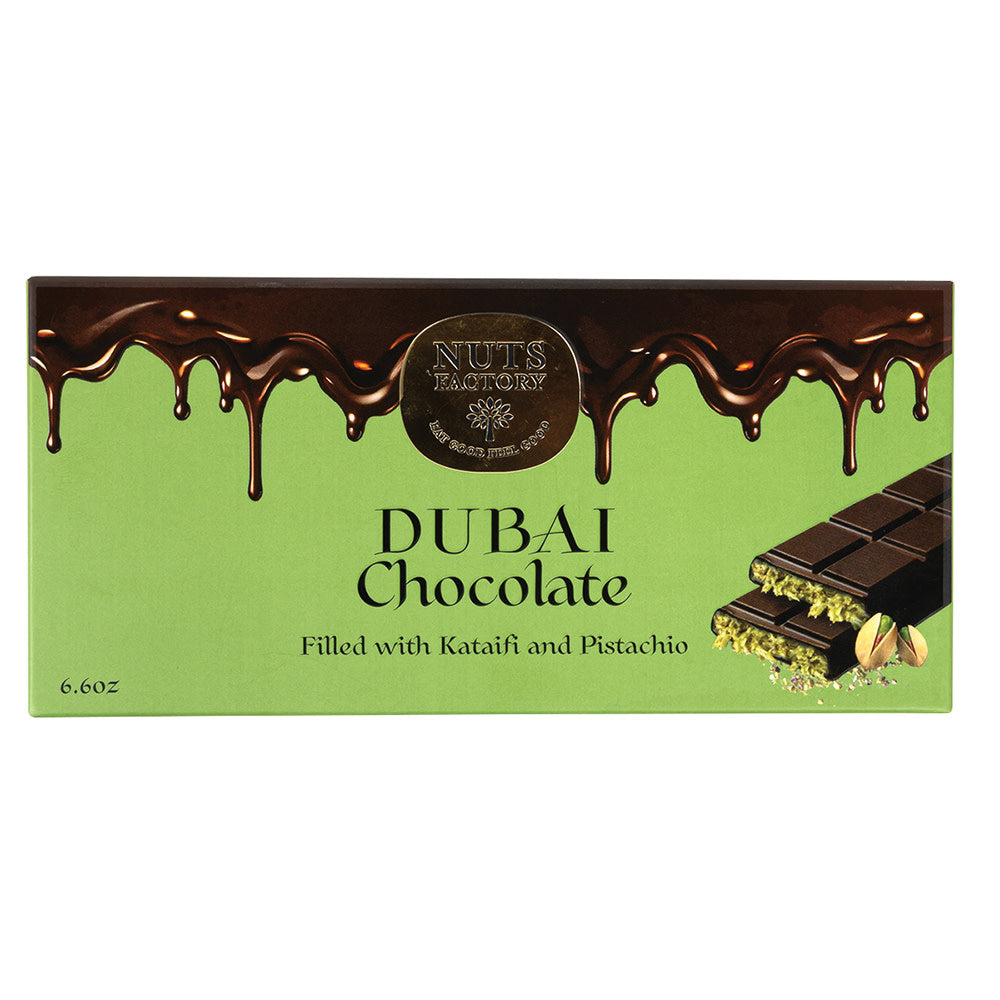 Wholesale Nuts Factory Dubai Chocolate Milk Chocolate Pistachio Bar 6.6 Oz- Bulk