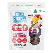 Wholesale Blue Stripes Dried Cacao Fruit Mango 3.2 Oz Bag- Bulk