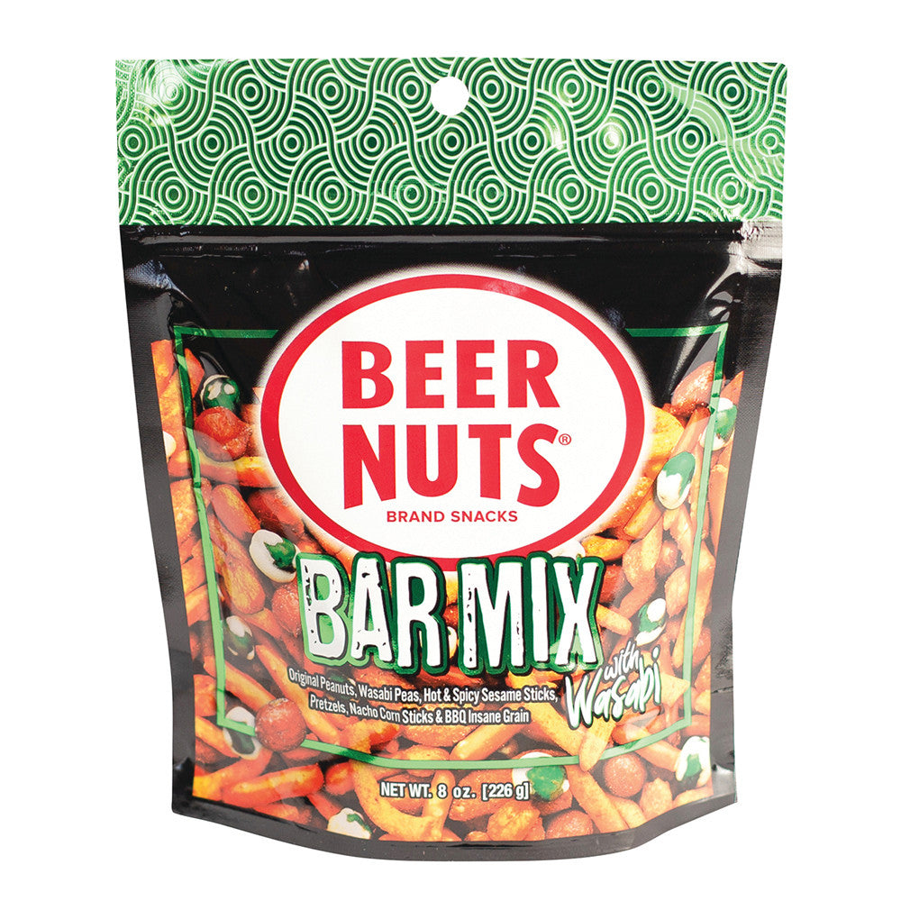 Wholesale Beer Nuts Bar Mix With Wasabi 8 Oz Pouch- Bulk