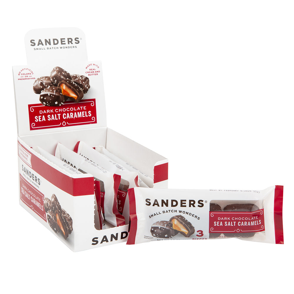 Wholesale Sanders Dark Chocolate Sea Salt Caramel 3 Piece 1.5 Oz Bag- Bulk