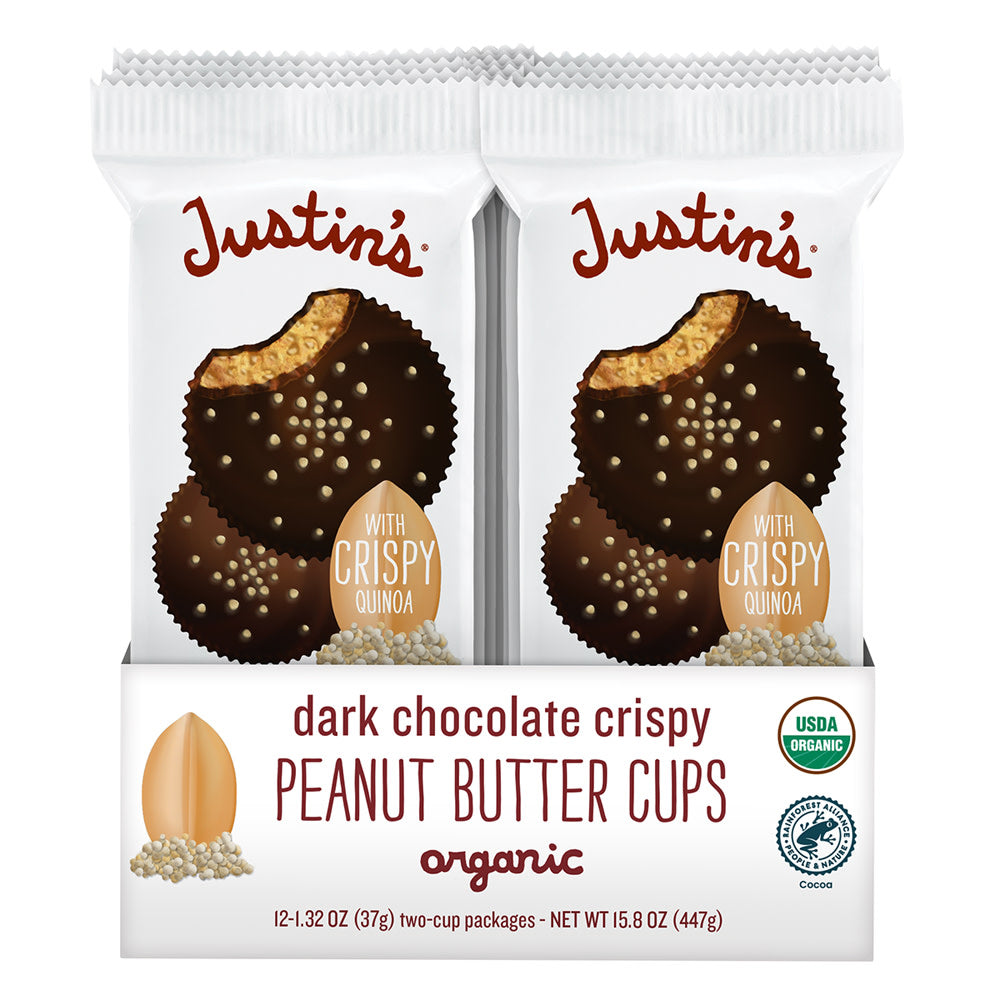Wholesale Justin'S Dark Chocolate Crispy Peanut Butter Cups 2 Pack 1.32 Oz- Bulk