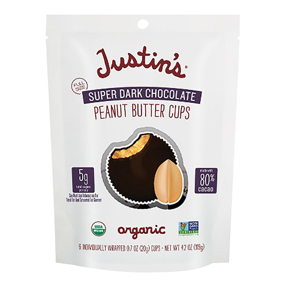 Wholesale Justin'S Super Dark Chocolate Peanut Butter Cups 4.2 Oz Pouch- Bulk