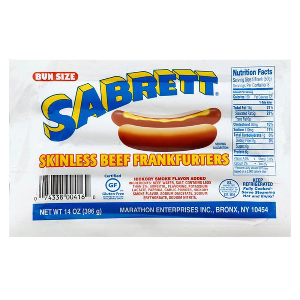 Wholesale Sabrett Case * All Beef Hot Dog 9:1- Bulk