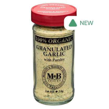 Wholesale Morton & Bassett 100% Organic Granulated Garlic 2.6 Oz Shaker- Bulk