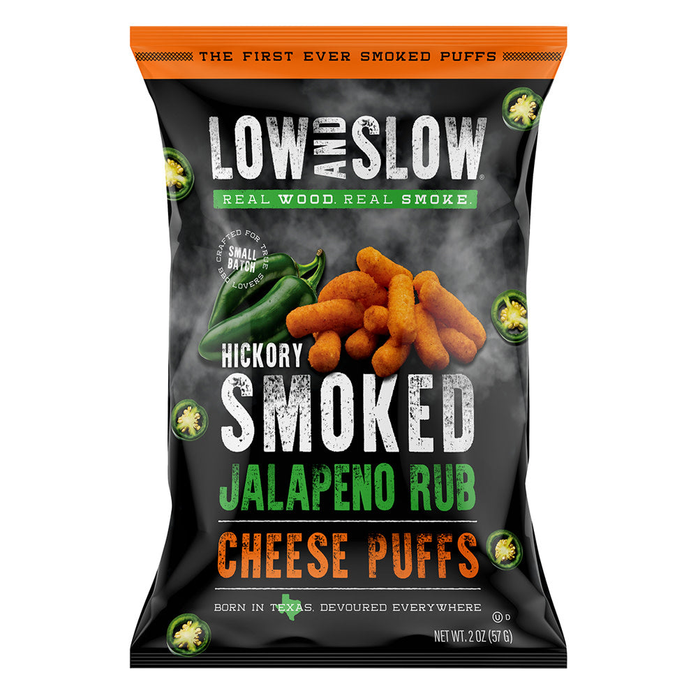 Wholesale Low And Slow Hickory Jalapeno Rub Cheese Puffs 2 Oz Bag- Bulk