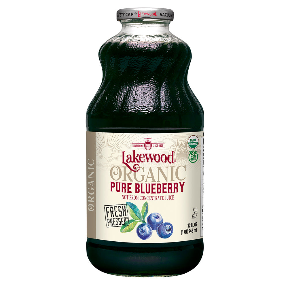 Wholesale Lakewood Organic Pure Blueberry Juice 32 Oz Bottle- Bulk