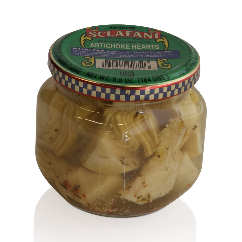 Wholesale Sclafani Marinated Artichoke Hearts Quartered | 6 oz- Bulk
