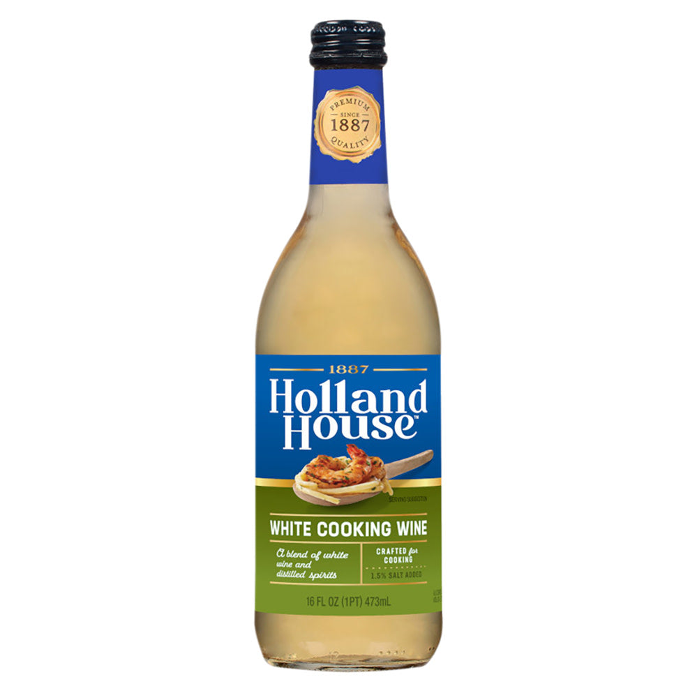 Wholesale Holland House 10% White Cooking Wine 16 Oz Bottle- Bulk
