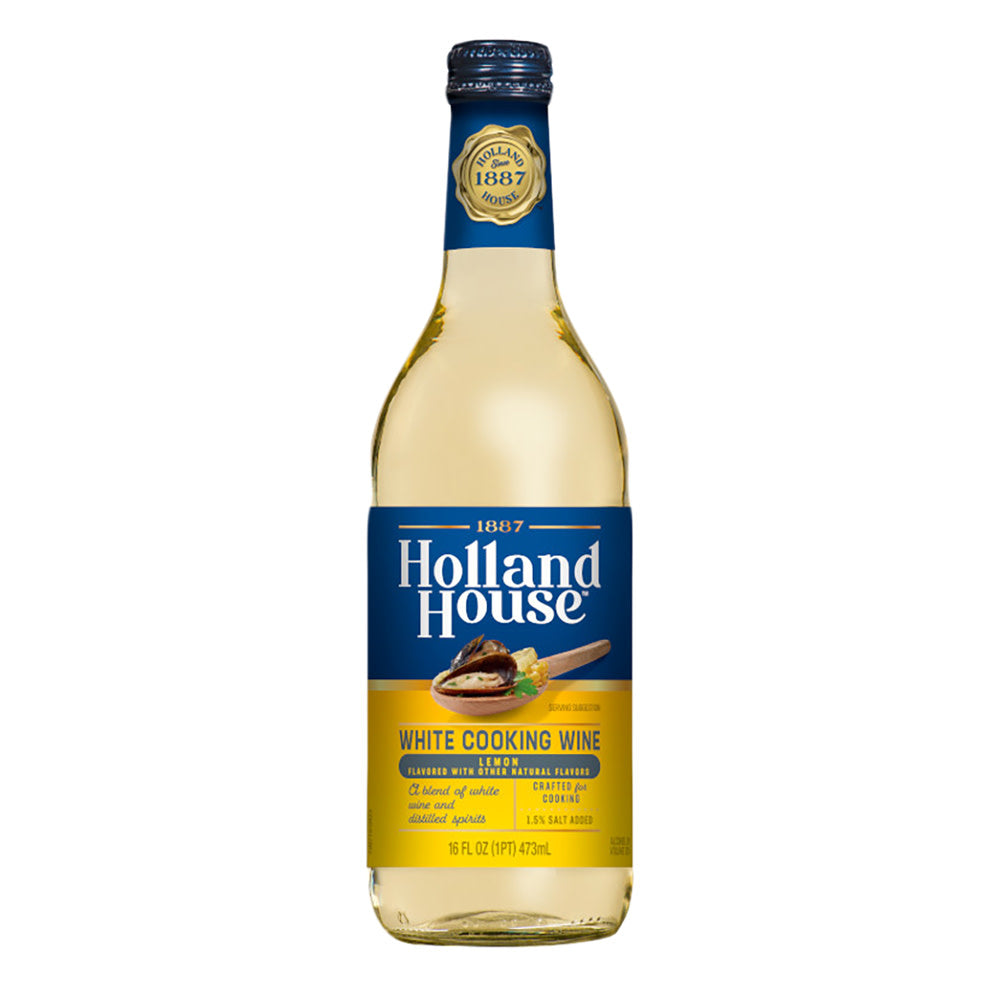 Wholesale Holland House 10% White Cooking Wine With Lemon 16 Oz Bottle- Bulk