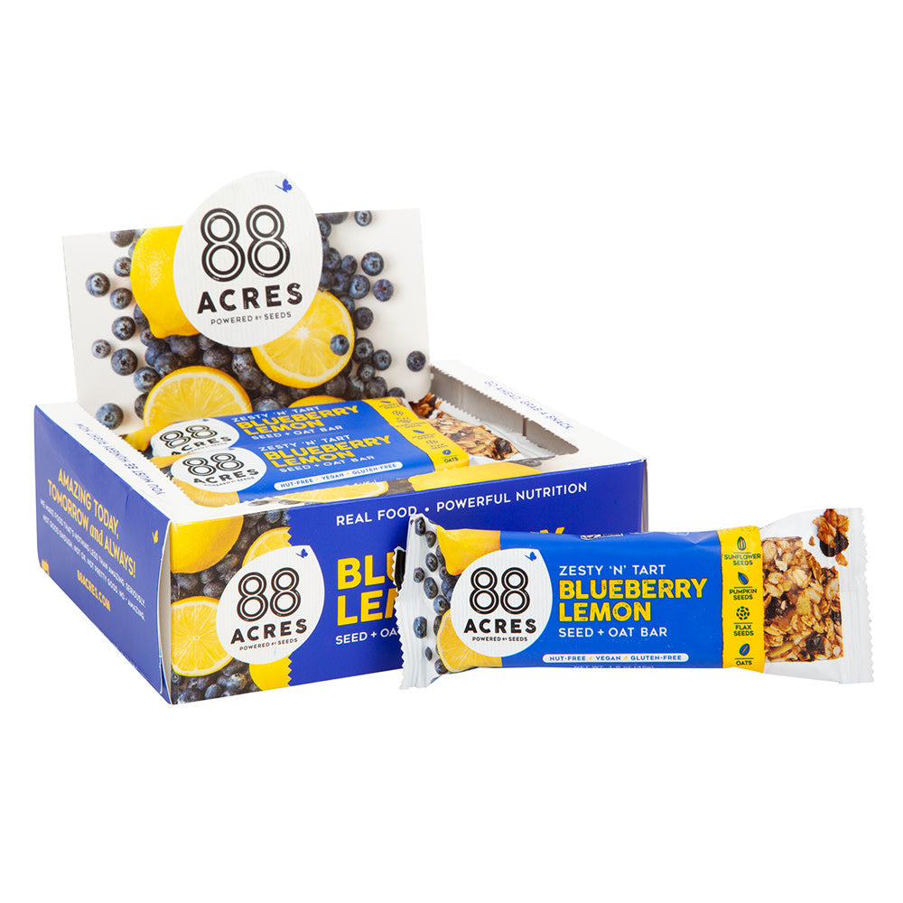 Wholesale 88 Acres Blueberry Lemon Seed And Oat Bar 1.6 Oz Bar- Bulk